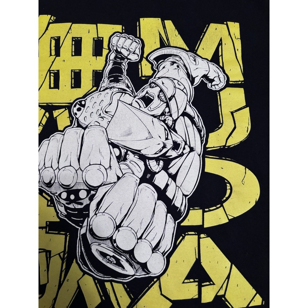 Golden World Shark Robot Shirt Black Yellow Sz M short sleeves